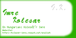 imre kolesar business card